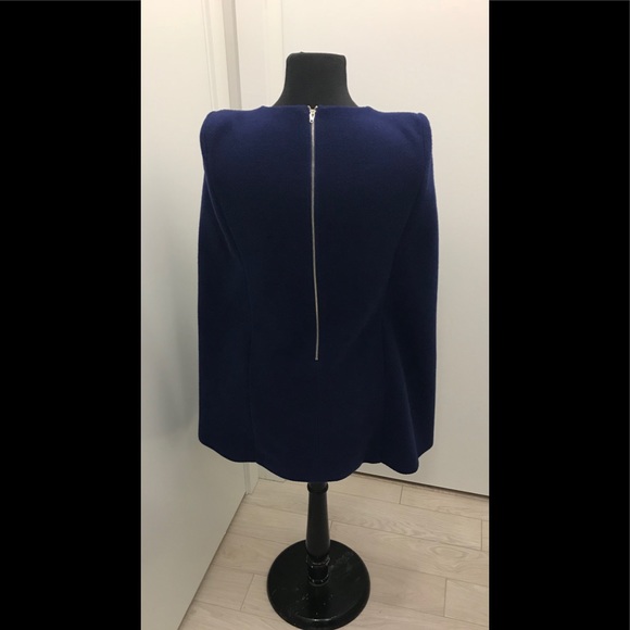 Navy blue / purple business cape wool suit S - Picture 2 of 3